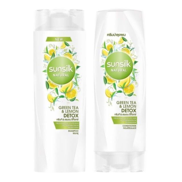 Sunsilk Green Tea & Lemon Detox Shampoo & Conditioner 60ml travel set