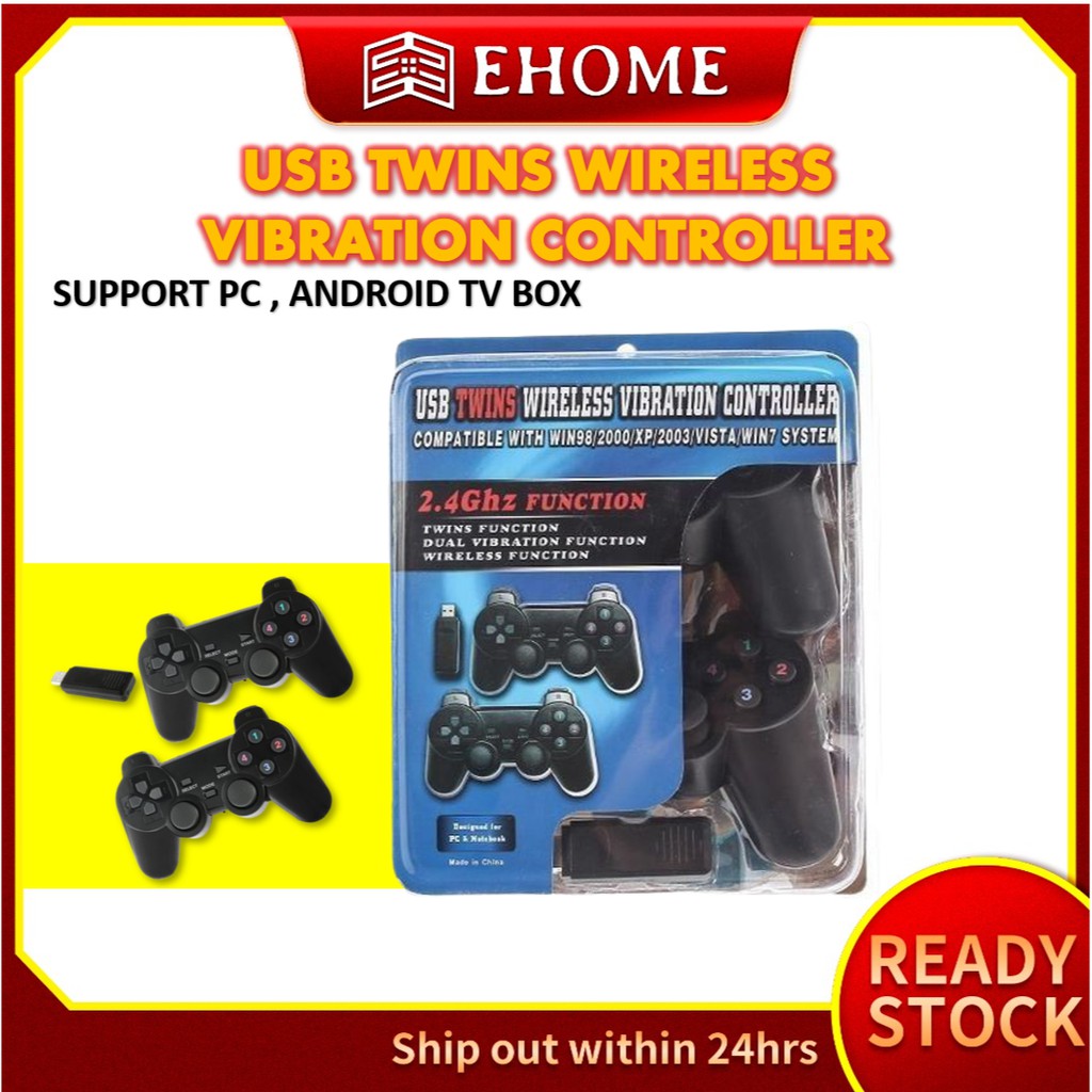 READY STOCK] PC Wireless Vibration Controller USB Twins 2.4GHZ COMPACTIBLE  PC TVBOX ANDROID BOX | Shopee Malaysia