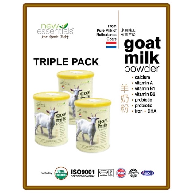 New Essentials Netherlands Pure Goat Milk Powder with DHA 1set=3 tins ...