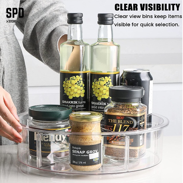 Quality Rotation Spic Storage Non Slip Transparent Kitchen Organizer ...