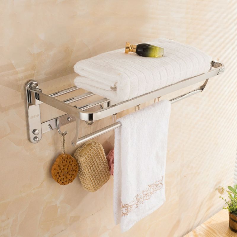 304 STAINLESS STEEL WALL MOUNTED FOLDABLE TOWEL RACK CLOTH HANGER ...