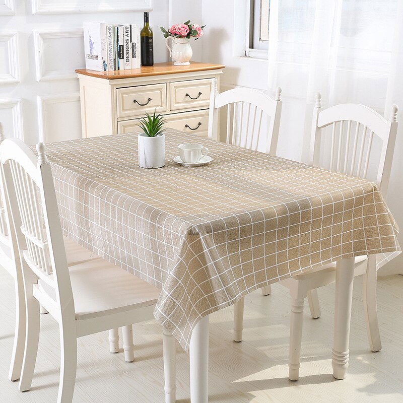 𝗢𝗜𝗟𝗣𝗥𝗢𝗢𝗙 》 Waterproof Plastic Table Cloth Cover Fashion PVC Grid ...