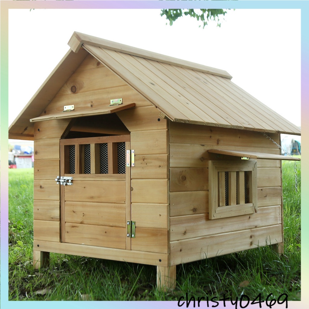 🐾Solid wood dog house outdoor pet house indoor and outdoor dog cage wooden dog cage kennel four