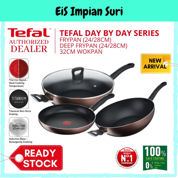 Ready Stock!!) Tefal Day by Day Non Stick Induction Cookware (24/28cm)  Frypan Frying Pan 32cm Wokpan Kuali Periuk