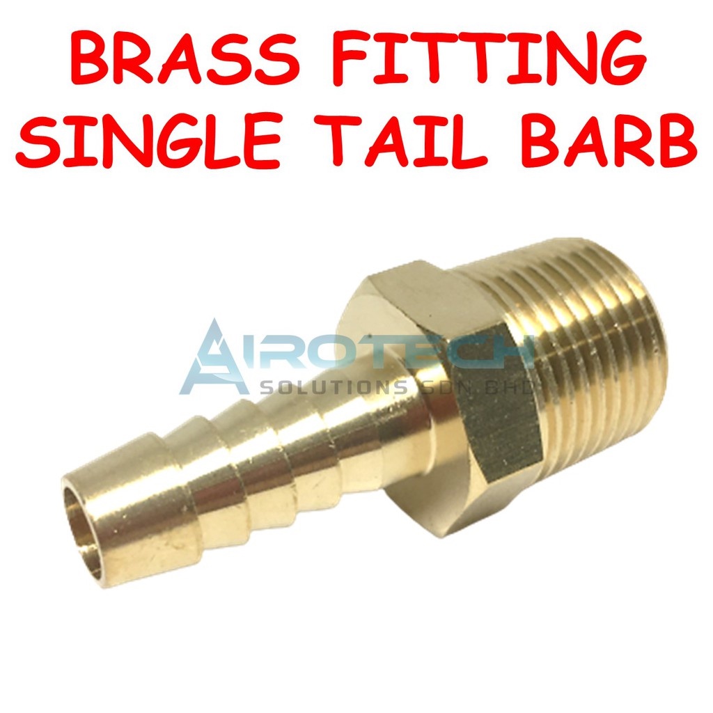 Brass Fitting Single Tail Barb Connectors Hose Thread Fitting Nipple