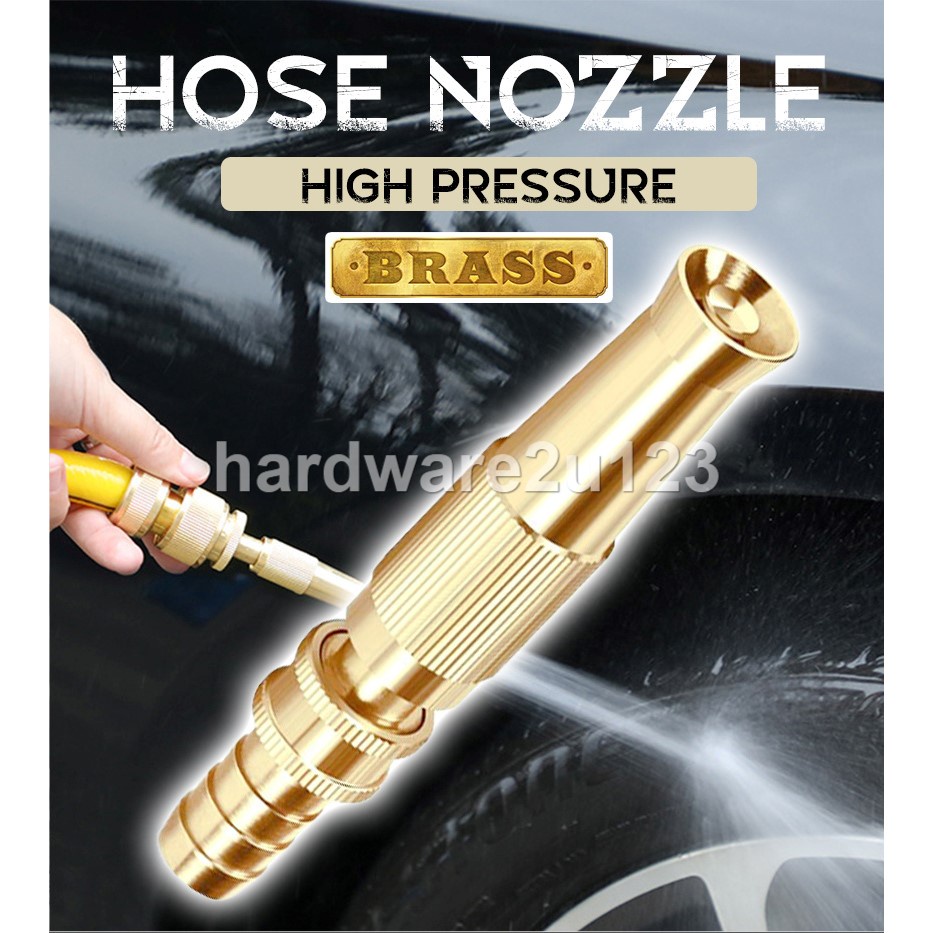 BRASS HOSE NOZZLE HIGH PRESSURE ADJUSTABLE TWIST HOSE NOZZLE JET