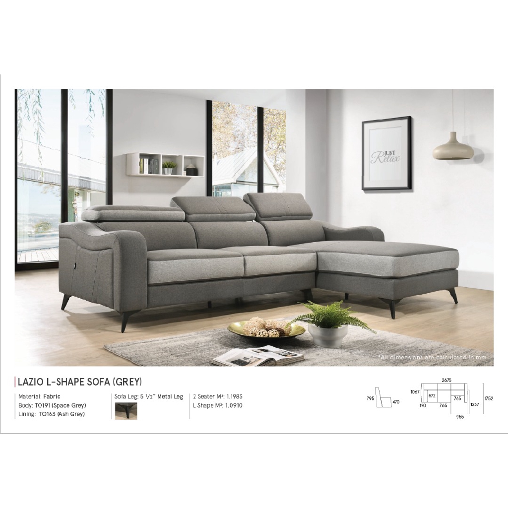 Sofa l store shape shopee