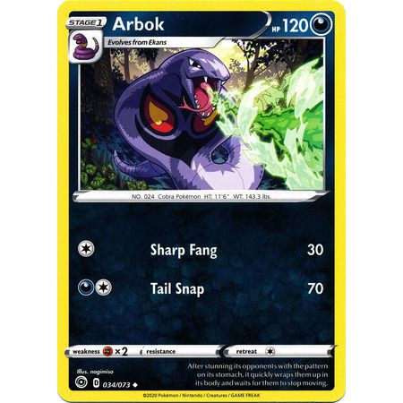 Arbok / 034/073 / Reverse Holo & Uncommon / Champion's Path Pokemon Trading  Card Game PTCG | Shopee Malaysia