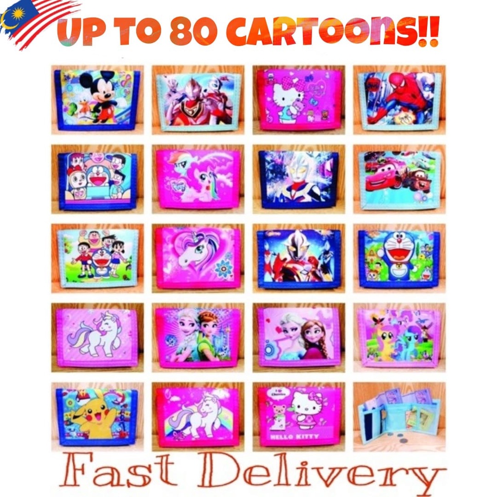 [Ready Stock] Kids Cartoons small wallet Dompet Kanak-kanak Children