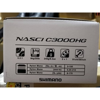 2021 SHIMANO fishing reel NASCI FC 500 1000 2500 2500HG C3000HG 4000XG  C5000XG