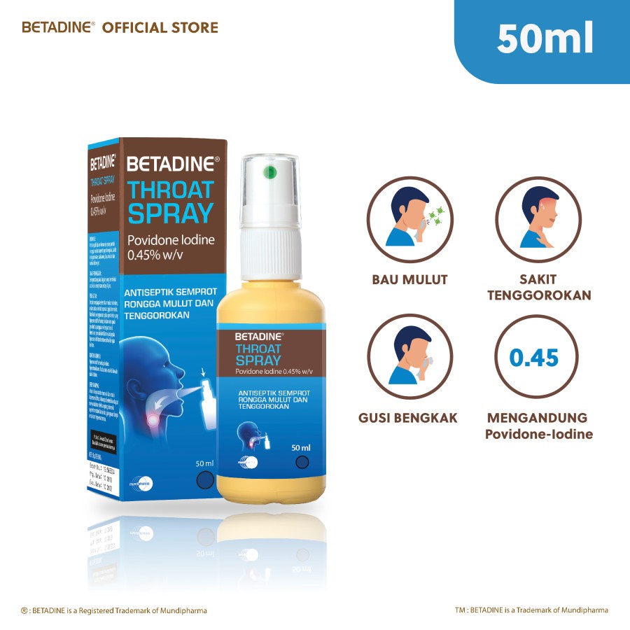 Betadine Throat Spray Medicine Throat Spray 50ml | Shopee Malaysia