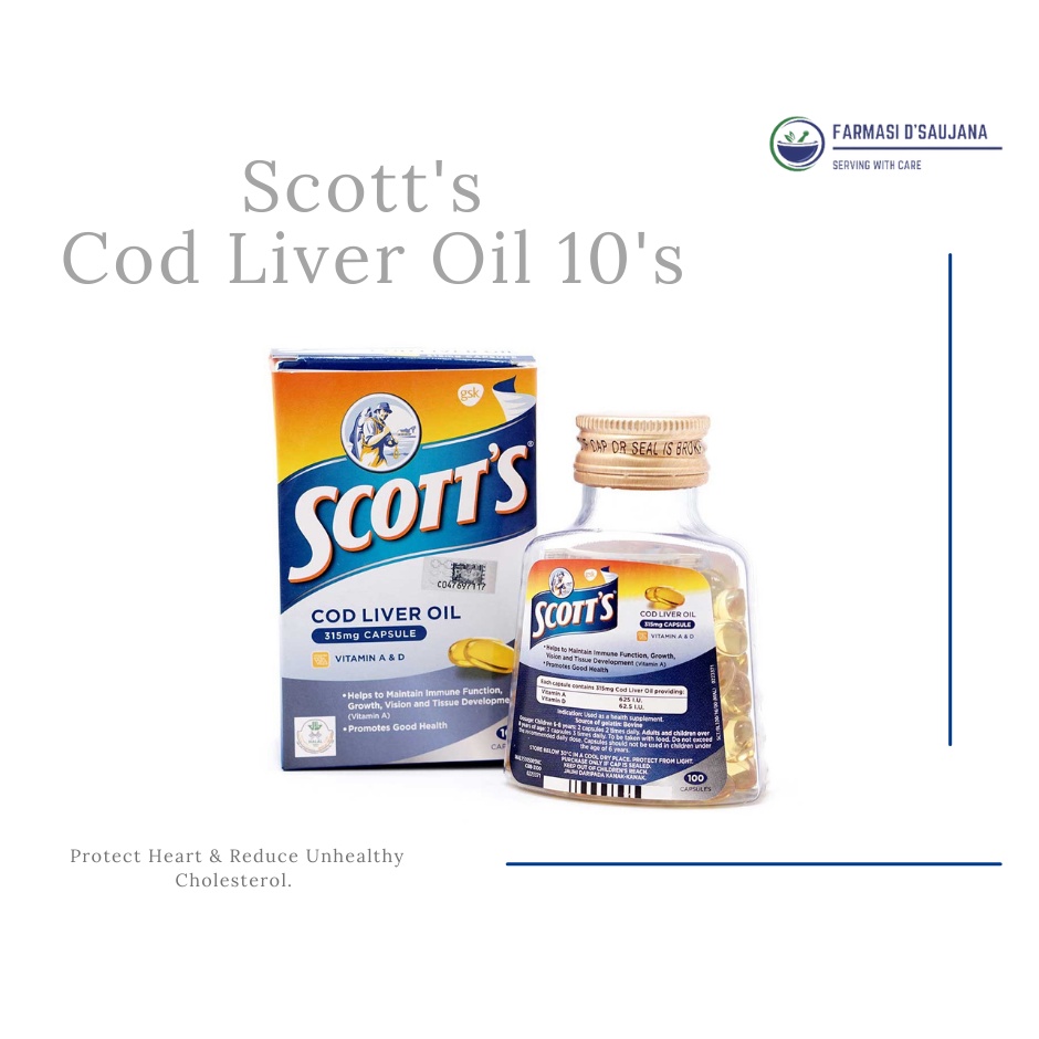 SCOTT'S PURE COD LIVER OIL CAPSULES 10'S | Shopee Malaysia