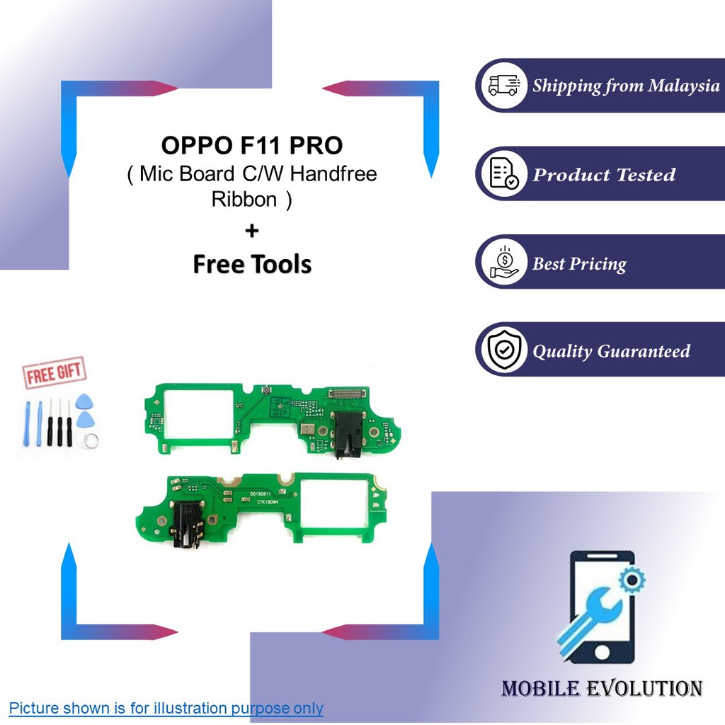 OPPO F11 PRO Mic Board C/W Handfree Ribbon ( ORI ) New Replacement Part