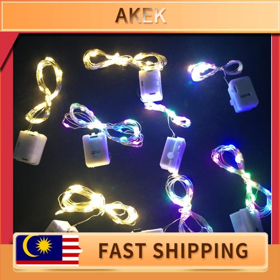 ReadyStock—(Battery included) 3modes 1M 2M LED light string fairy ...