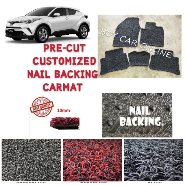 TOYOTA CHR CUSTOMIZED CAR COIL FLOOR MAT CARPET NAIL BACKING CARMAT