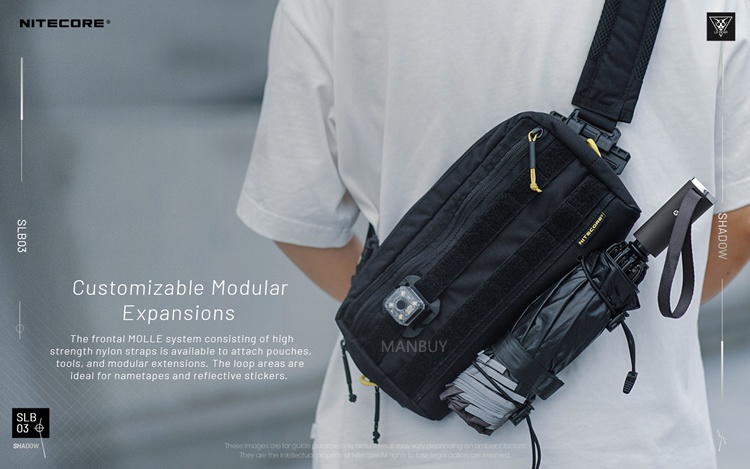 Nitecore SLB03 1.6L Wear proof Sling bag Crossbody bag Waist Pack ...