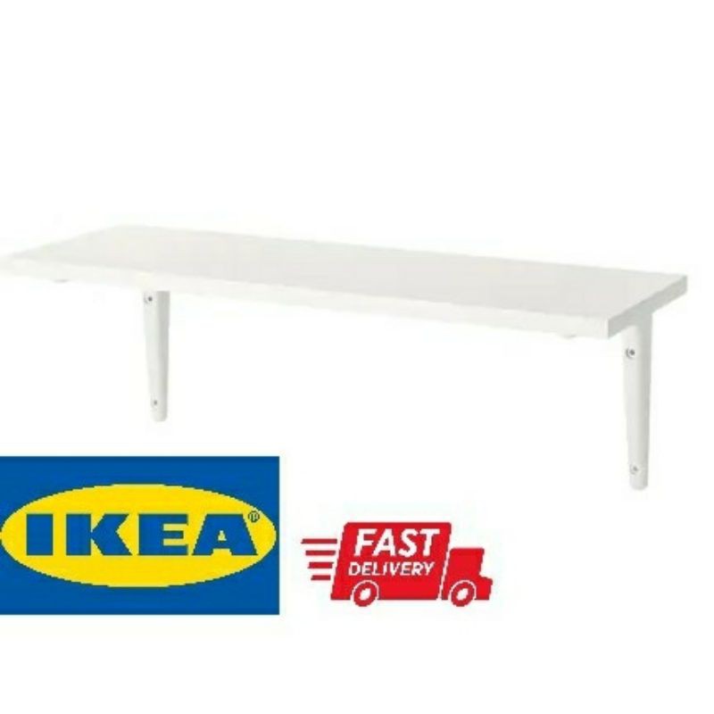 IKEA BURHULT/SIBBHULT Wall shelf Bracket White 59x20cm Shopee Malaysia