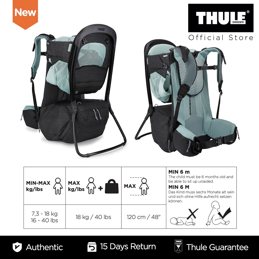 Thule Sapling Child Carrier Backpack 22L Black Shopee Malaysia