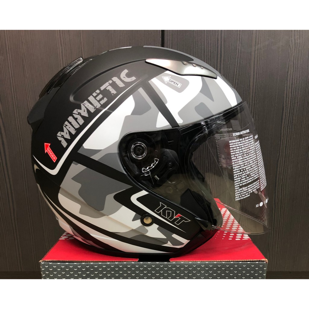 KYT HELLCAT MIMETIC MATT GREY OPEN FACE HELMET | Shopee Malaysia