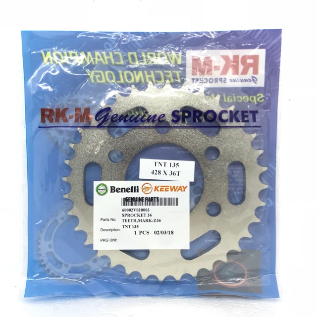 Benelli tnt 135 store sprocket