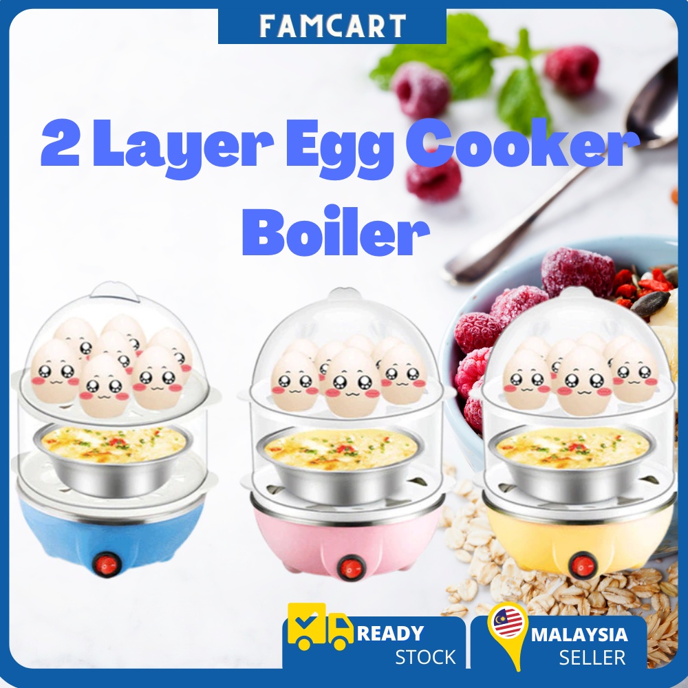 🔥READY STOCK🔥PA61 Egg Electric Cooker 2Layer Mini Food Egg Cooker