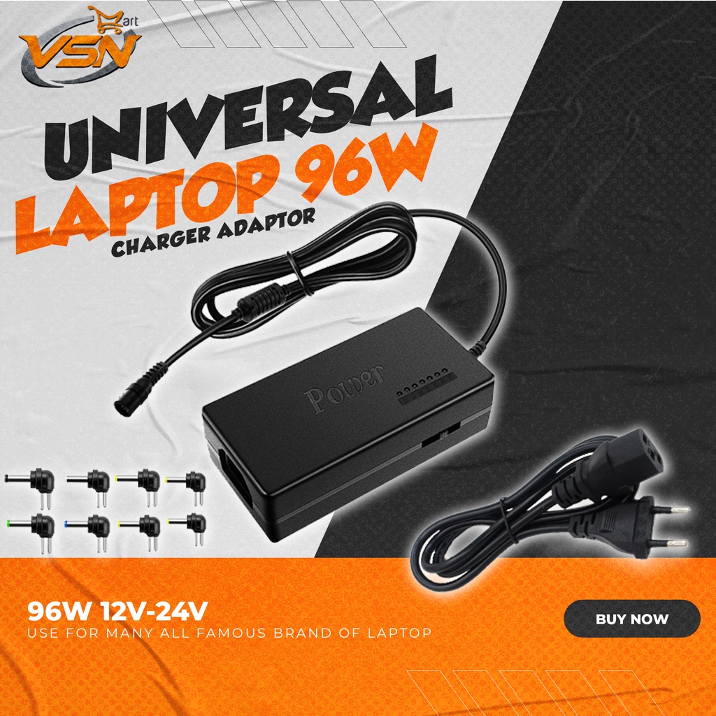 Universal Laptop Adapter PC Notebook Computer Charger Adjustable ...
