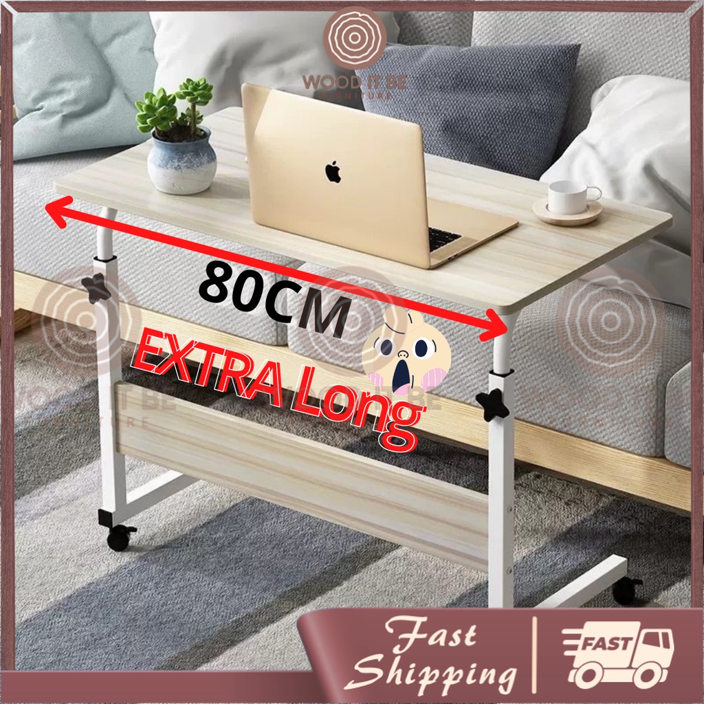WOODitbe 80CM Adjustable Bedside Laptop Computer Table Sofa Side Moving ...