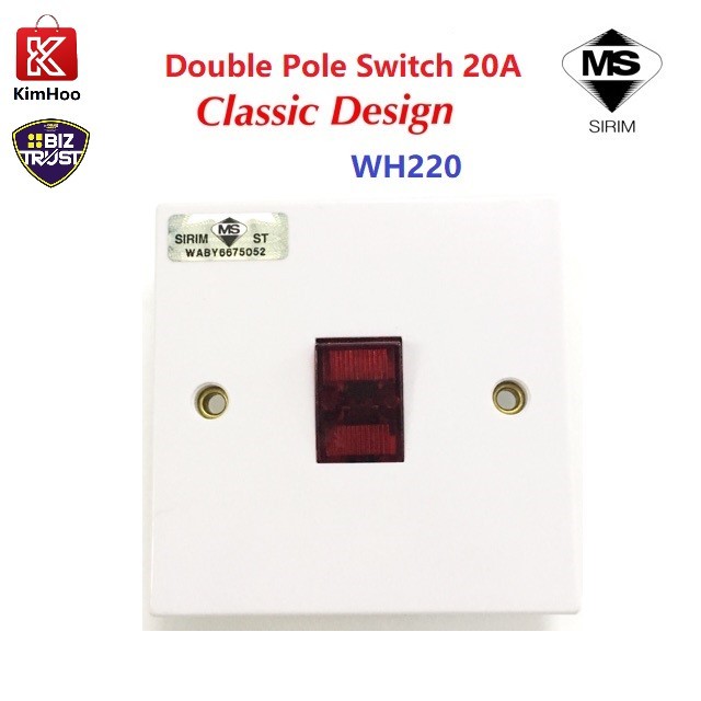 UMS 20A Double Pole Switch Socket Outlet (WH220) Shopee Malaysia