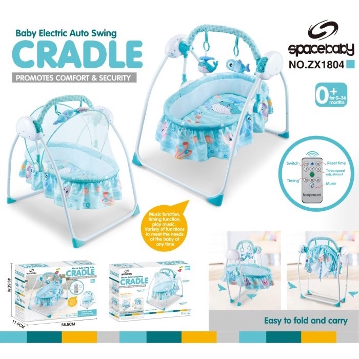 Spacebaby Cradle Electric Auto Swing ZX 1804 Space Baby Shopee