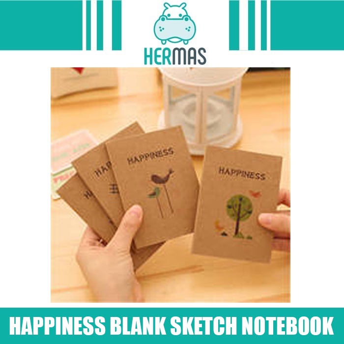 HAPPINESS BLANK SKETCH NOTEBOOK | Shopee Malaysia