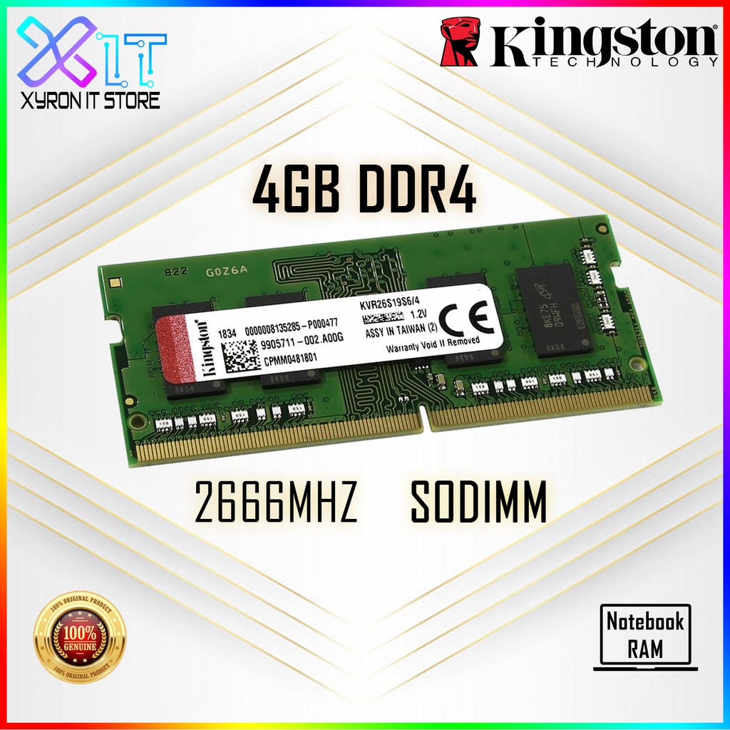 Kingston SODIMM 4GB DDR4 2666Mhz notebook Value Ram | Shopee