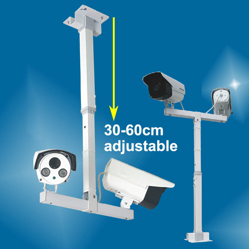 Support Télescopique À Double Caméra, Poteau En Forme De T, 30-60cm,  Réglable, Sécurité Cctv, Support De Levage Flexible - Support De Caméra -  AliExpress