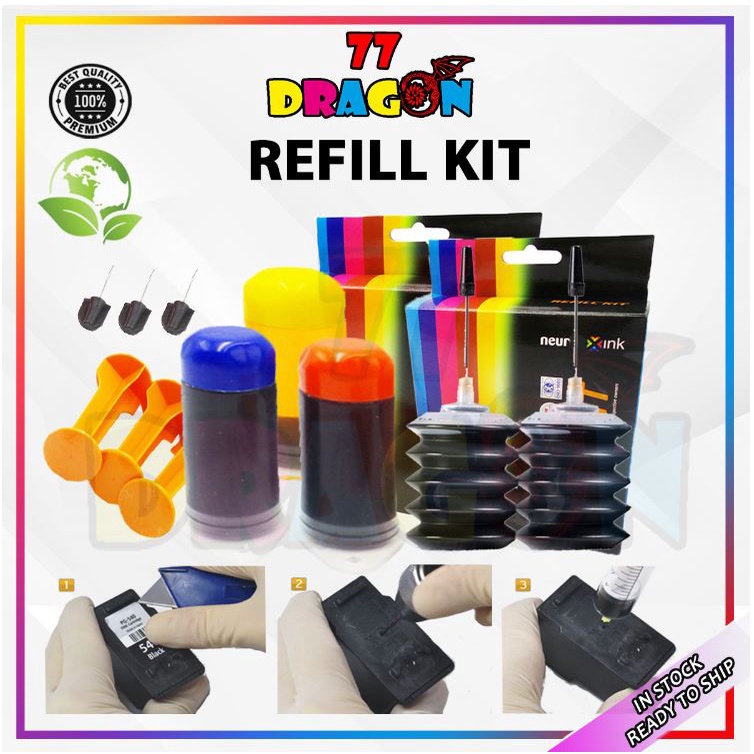 Refill Kit (2x Black + CYM) Canon PG47 PG47 PG 47 CL57 CL57 CL 57 for Canon Pixma E400 E410