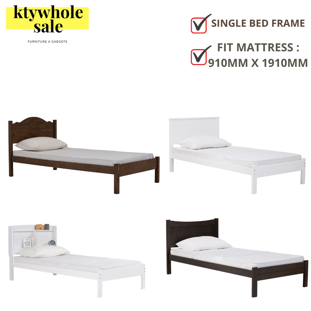 KTY Wooden Single Bed Frame Katil Single Kayu / Wooden Single Bed Frame ...