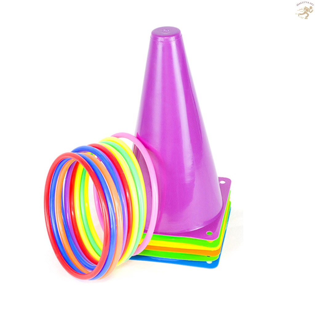 Cyrico Plastic Training Traffic Cones, 9 Inch Sports Orange Cones Agility Field Marker Cones For