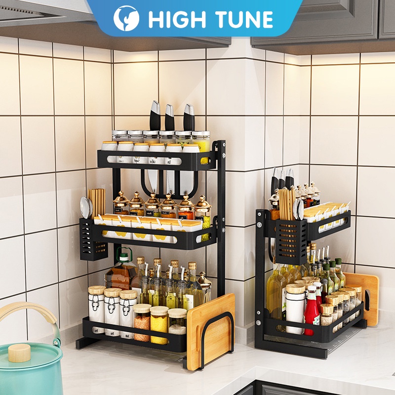 HIGHTUNE Kitchen Spice Rack Organizer 304 Stainless Steel Seasoning ...