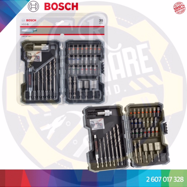 Bosch 35 piece HSS G drill and screwdriver bit set Extra Hard PH