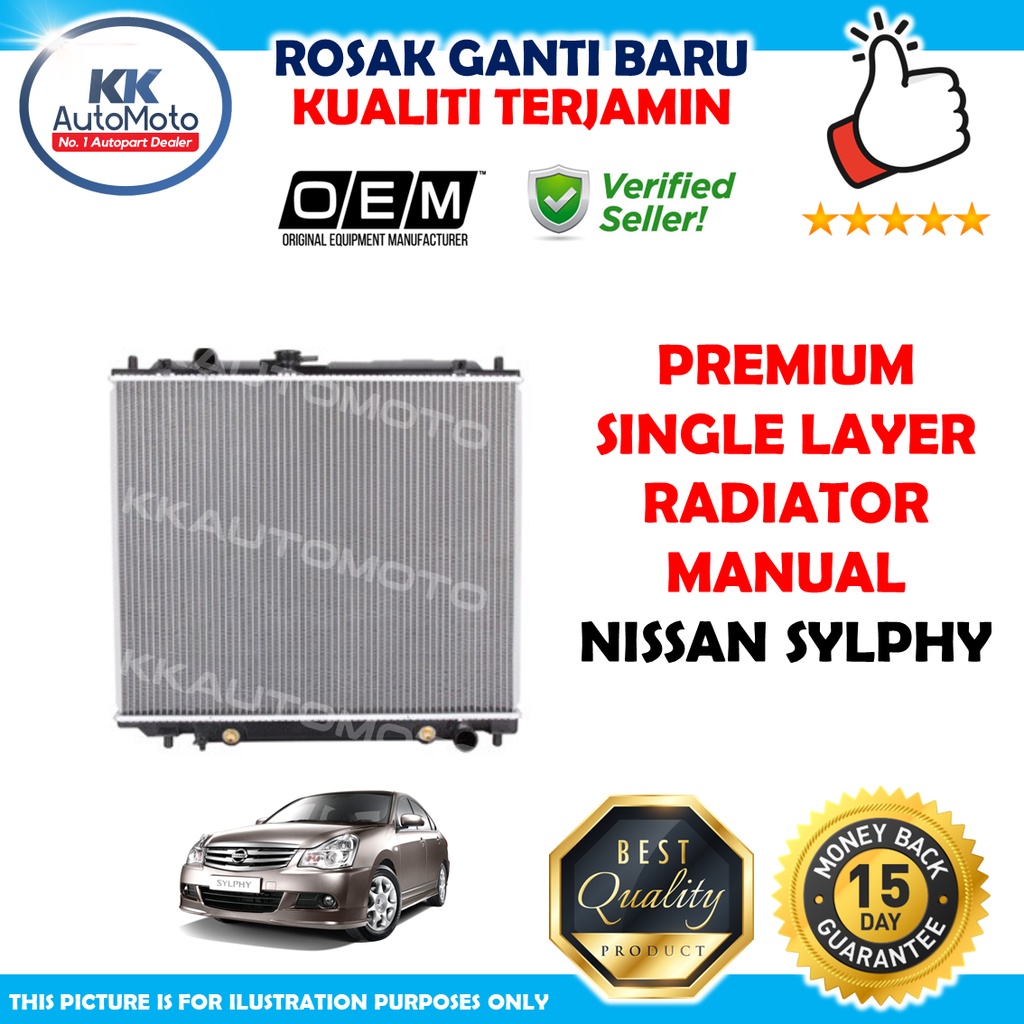 Nissan Sylphy Premium OEM Single Layer Radiator Tangki Air Coolant 16mm ...