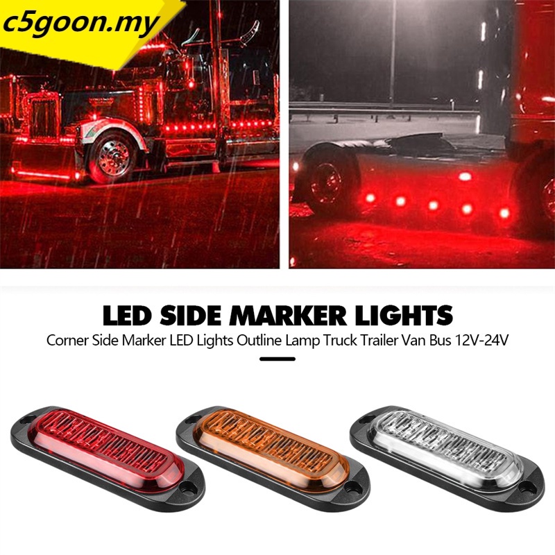 2x Round Amber Side Marker Lights / Indicator Winkers – 12/24V – Truck Van Bus Trailer – ES Poland