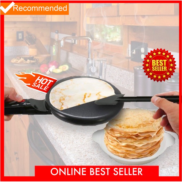 NutriChef Electric Griddle Crepe Maker - Nonstick Pan Cooktop with  Automatic Temperature Control & Plug-in Operation for Kitchen & Countertop.