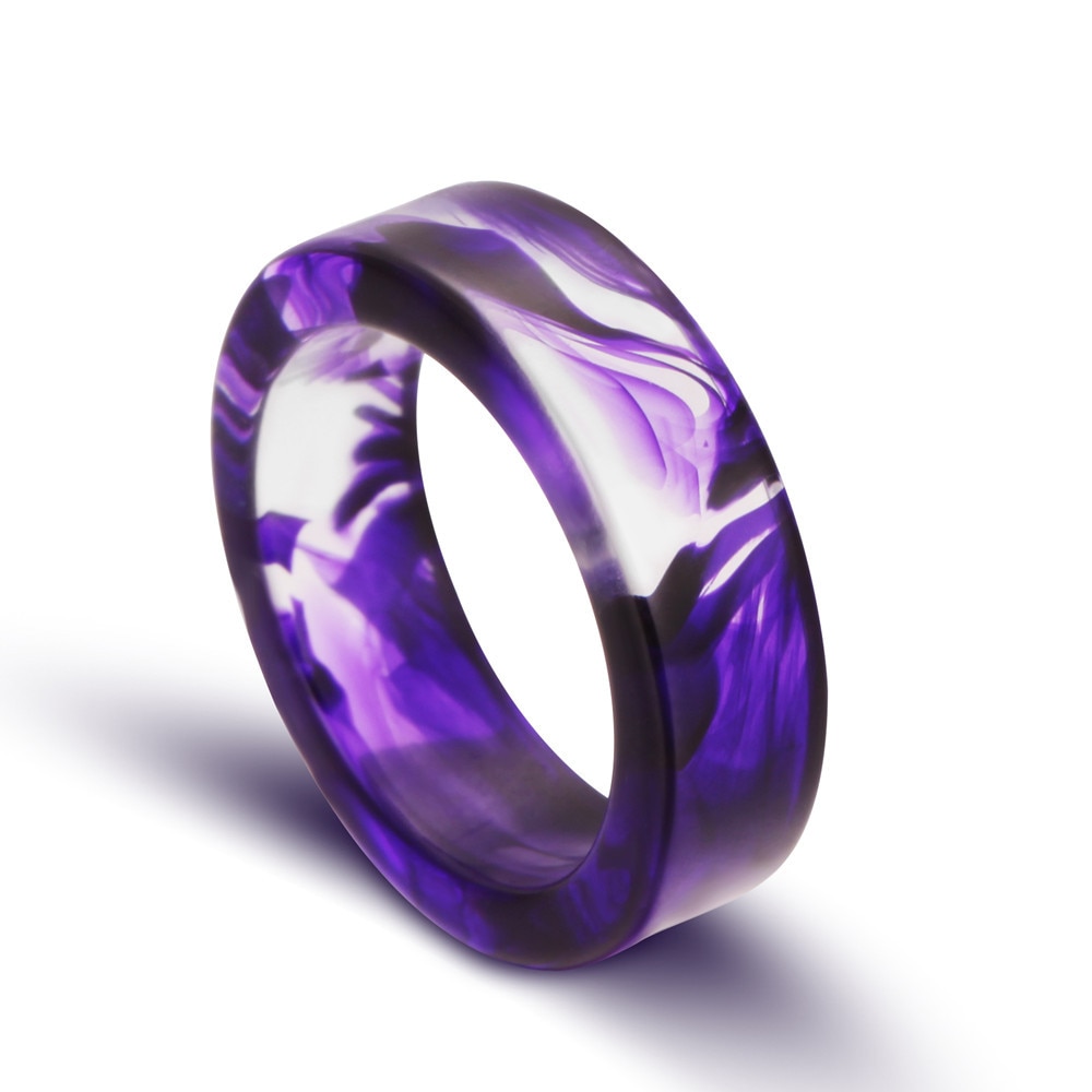 NEW 6mm The pattern of blood Purple blue Ring Romantic Vampire resin ...