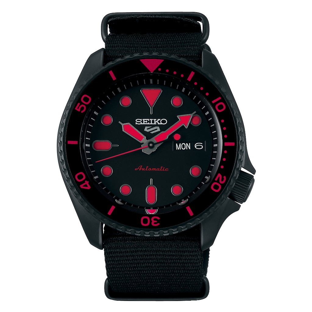 SEIKO 5 SPORT SUPERMAN 5KX BLACKOUT RED AUTOMATIC SRPD83K1