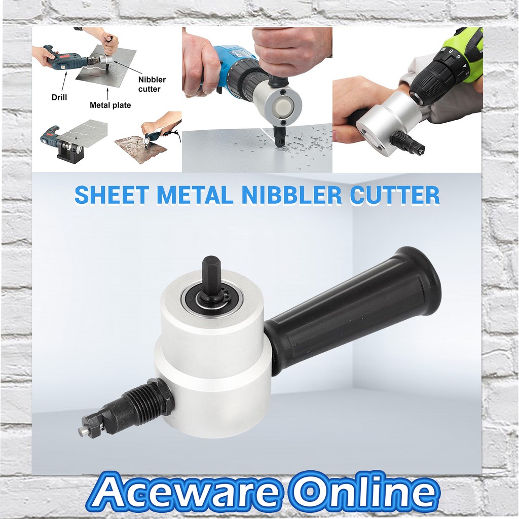 SHEET METAL NIBBLER SAW CUTTER TOOL DRILL ATTACHMENT FREE CUTTING TOOL
