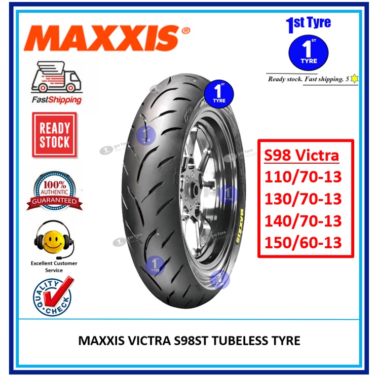 TAYAR MAXXIS VICTRA S98(F1)110/70,130x70,140/70,150/60 X 13'' TUBELESS ...