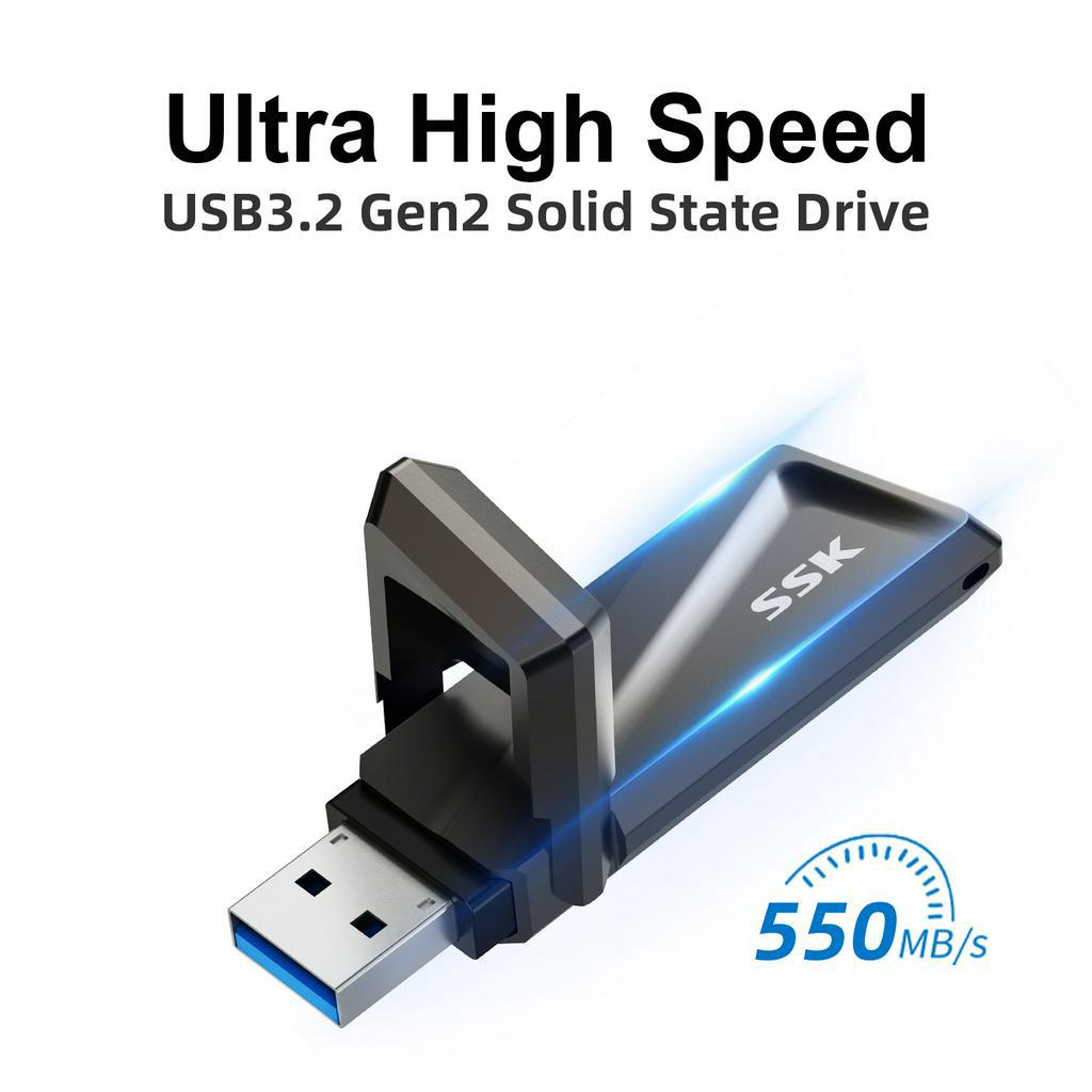 SSK 550Mb/s USB SSD Pendrive 1TB USB3.2 Gen 2 Solid State Pendrive Fast