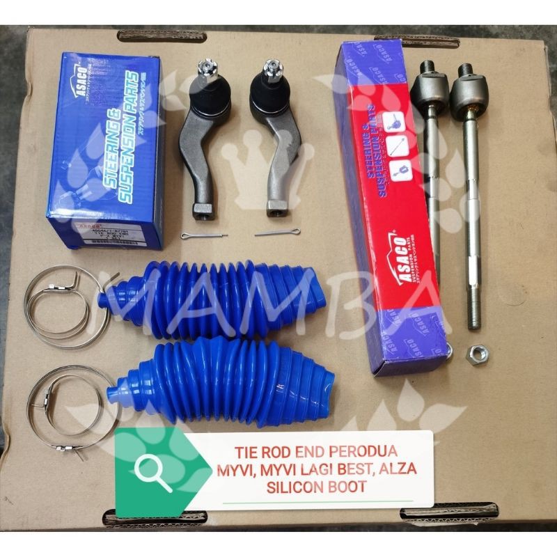 TIE ROD END & RACK END PERODUA MYVI, MYVI LAGI BEST, ALZA WITH RUBBER BOOT & SILICON BOOT
