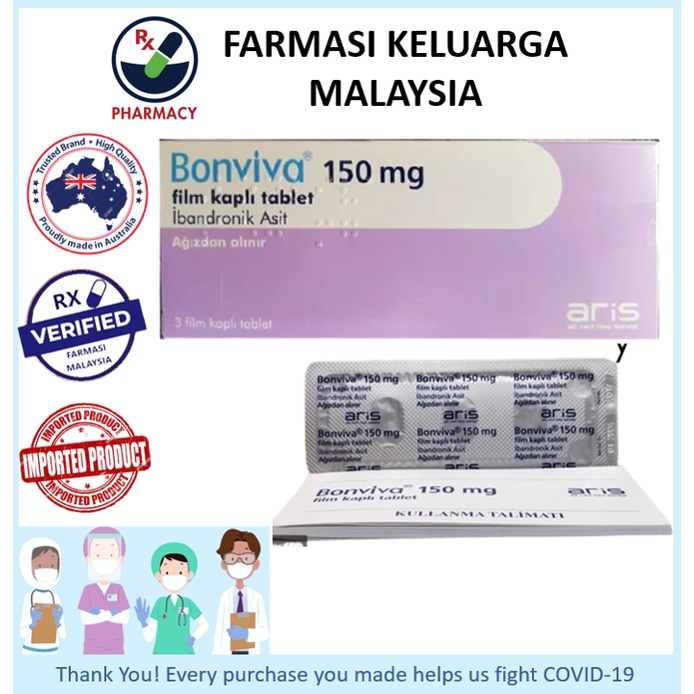 Bonviva 150mg 3 tabs (Exp: 11/2024) Ibandronate Sodium | Shopee Malaysia