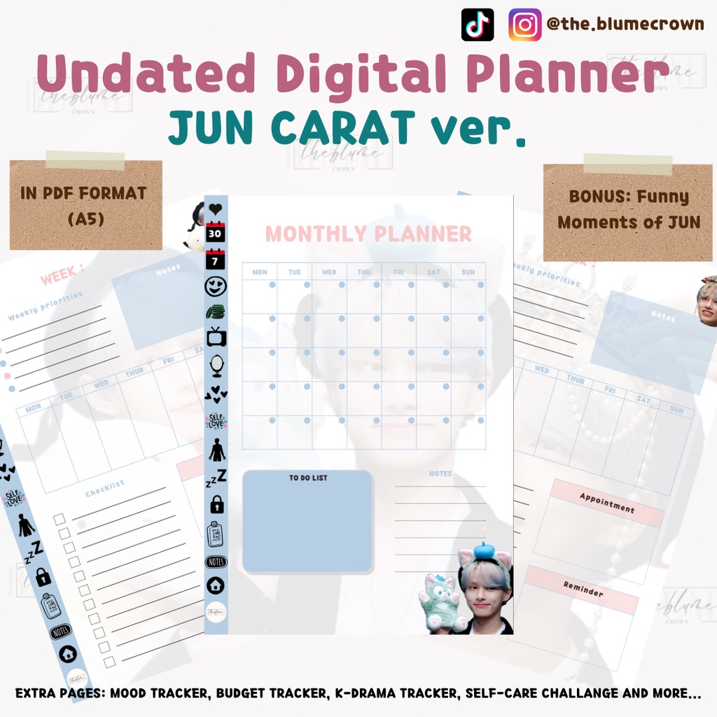 JUN WEN JUNHUI SEVENTEEN UNDATED DIGITAL PLANNER | Shopee Malaysia