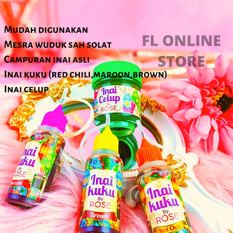 INAI KUKU BY ROSE SAH SOLAT MAROON RED CILI TAHAN LAMA INAI CELUP INAI ...