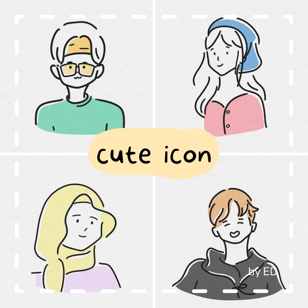custom cute icon digital illustration art by ED | Shopee Malaysia